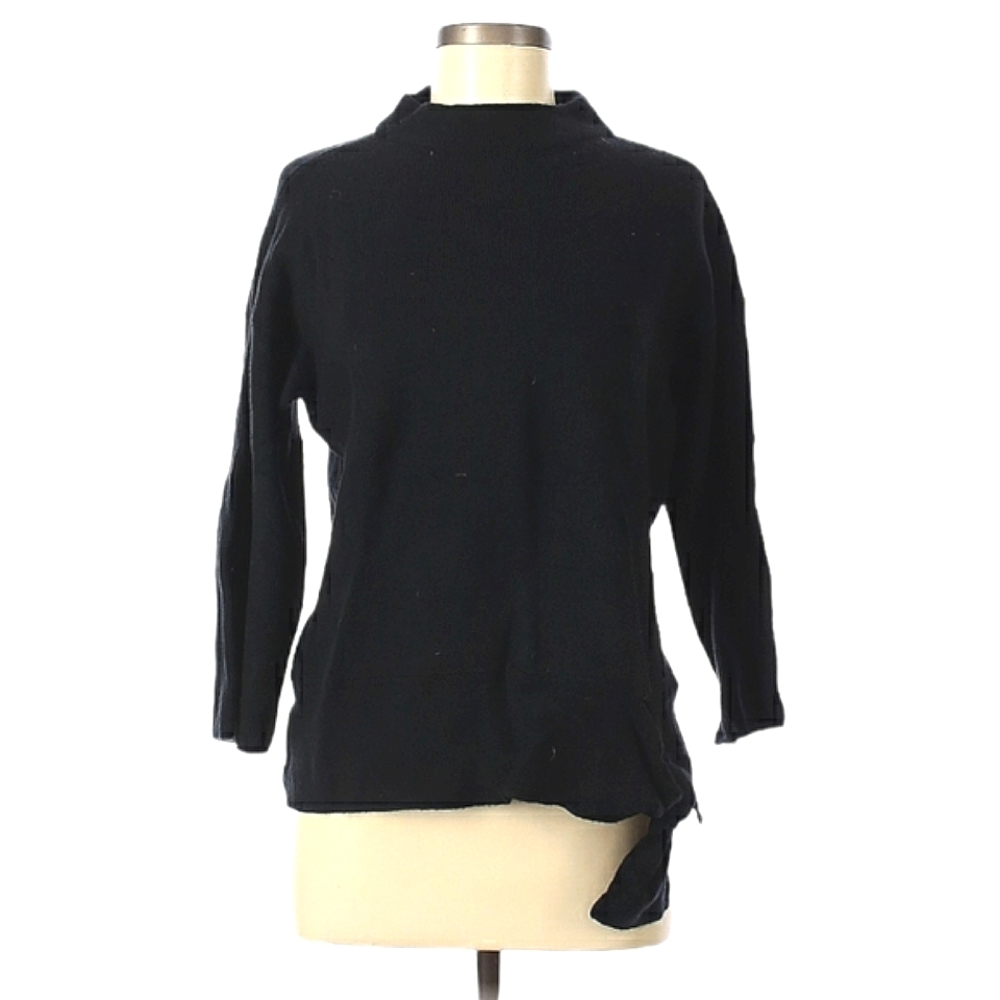 Chico's Cashmere Blend Pullover Sweater Size M (1) Black Long Sleeve‎ Mock Neck